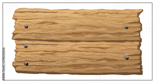 Vector wooden banner, sign posts or boards.