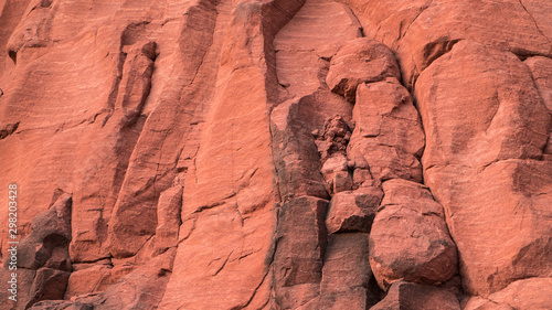 The texture of the red rock wall