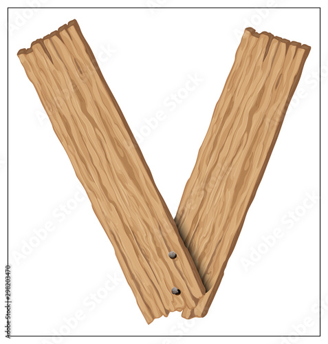 Isolated vector wooden letter on a white background.
