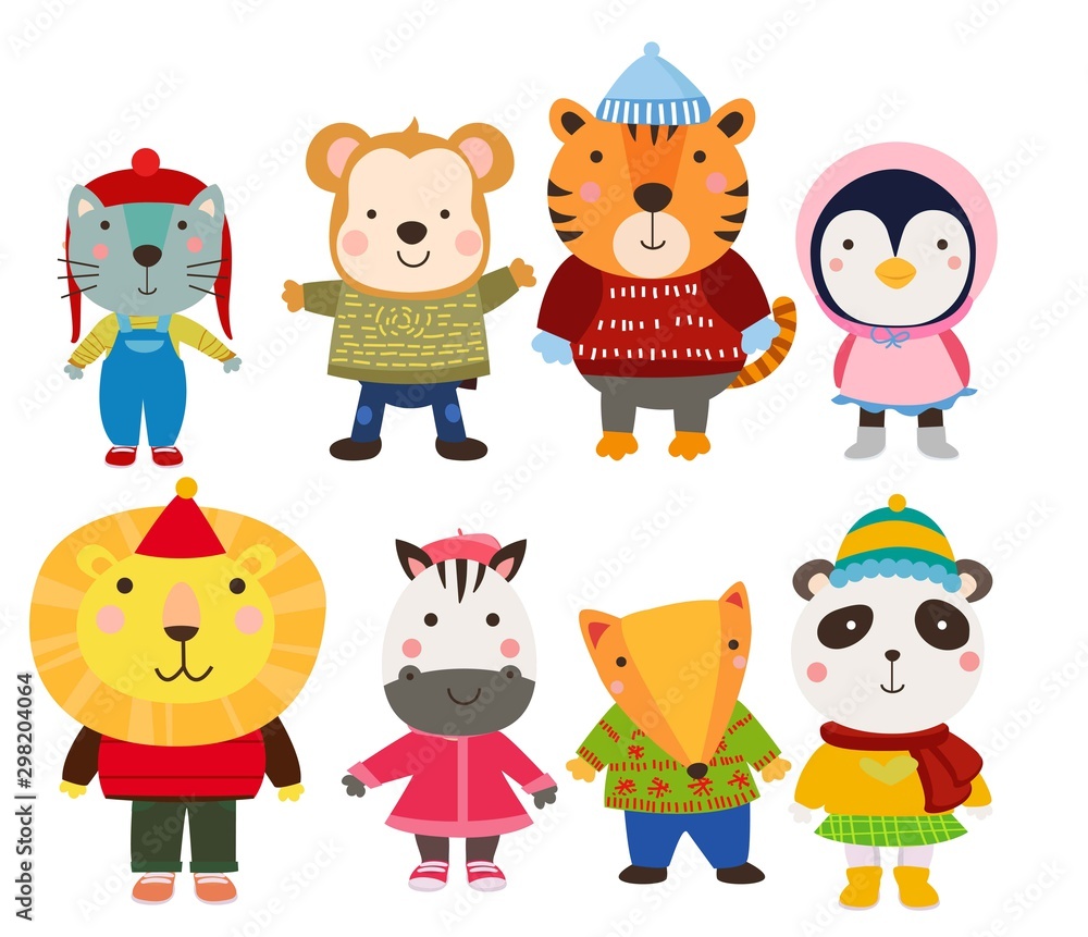 Fototapeta premium set of cartoon animals
