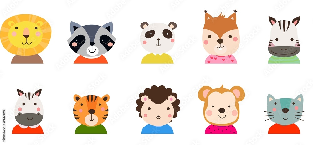 Group of cute animals collection Group of cute animals collection