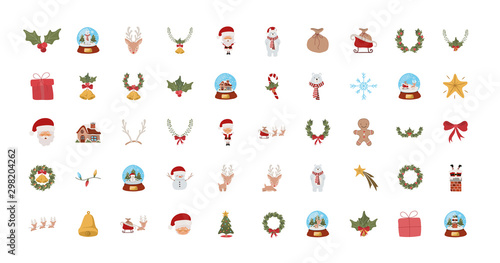 bundle of christmas set icons