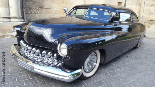 Old Car black american Collection in Exhibition vintage automobile