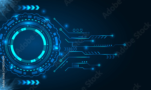 Abstract Futuristic Board with HUD, Technology Background