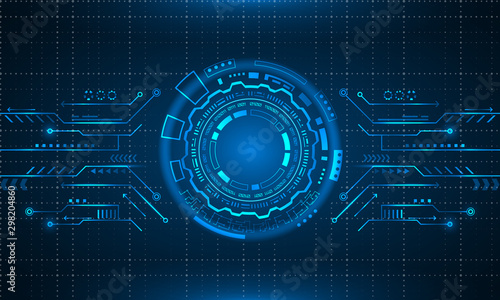 Abstract Futuristic Board with HUD, Light Technology Business Background