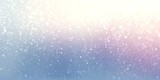 Snowfall abstract pattern. Winter illustration banner. Blurred white blue pink lilac gradient. Nature texture.
