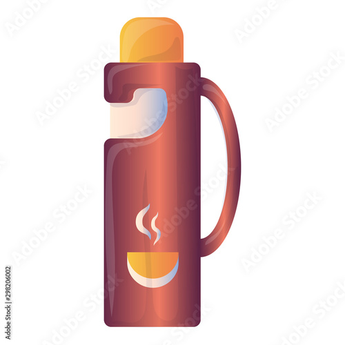 Hot thermos icon. Cartoon of hot thermos vector icon for web design isolated on white background