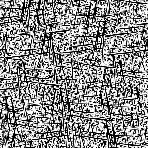 Seamless black and white grunge background. Abstract repeating texture of elements. Template to create your own design and print. Chaotic retro backdrop