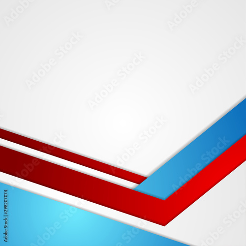 Free Download Red and blue abstract minimal corporate background. Geometric stripes vector design - GFXLoad