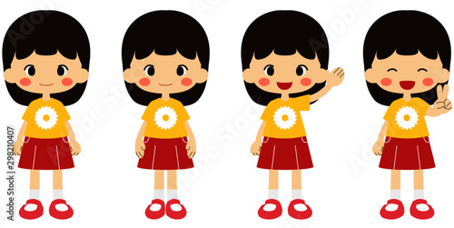 女の子の立ち姿イラスト