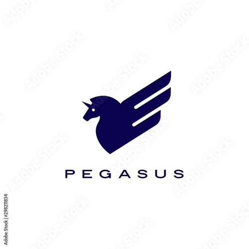 pegasus unicorn horse wing logo vector icon illustration