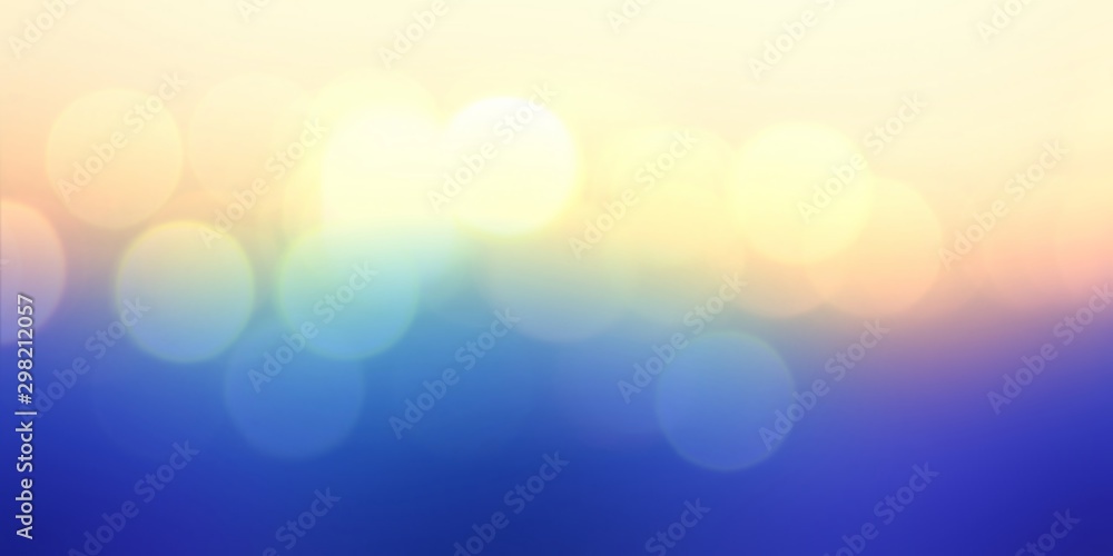 Bokeh sky fantastic abstract texture. Bright yellow, delicate pink, vibrant blue gradient. Transparent lights pattern on colored banner. Festive illustration. Bokeh sky fantastic abstract texture. Bright yellow, delicate pink, vibrant blue gradient. Transparent lights pattern on colored banner. Festive illustration.