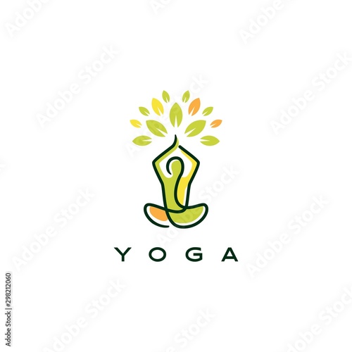 yoga leaf tree logo vector icon illustration yoga leaf tree logo vector icon illustration