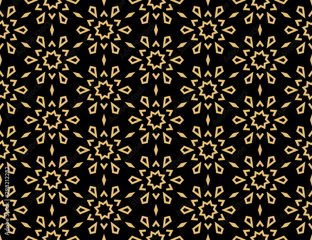 Snowflakes icon collection. Graphic modern black and gold ornament Snowflakes icon collection. Graphic modern black and gold ornament