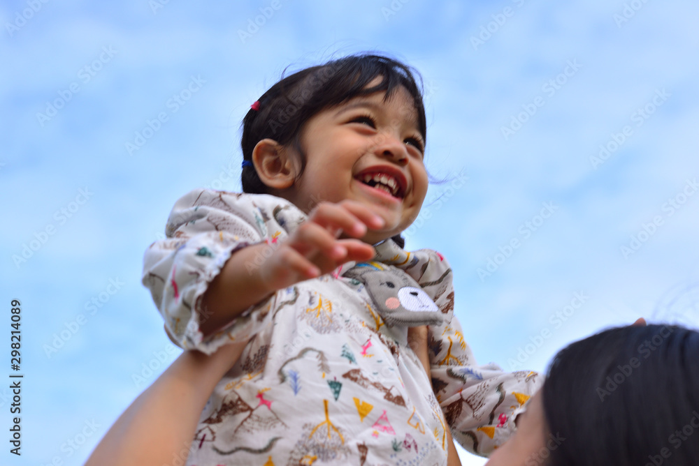 Little Child Girl on The Blue Sky Little Child Girl on The Blue Sky