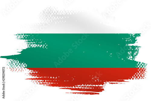 Malowana flaga Bułgarii na białym tle