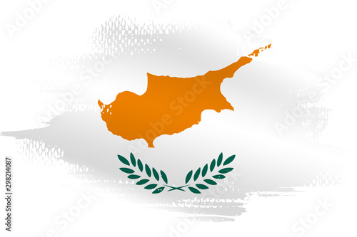 Fototapeta Malowana flaga Cypru na białym tle