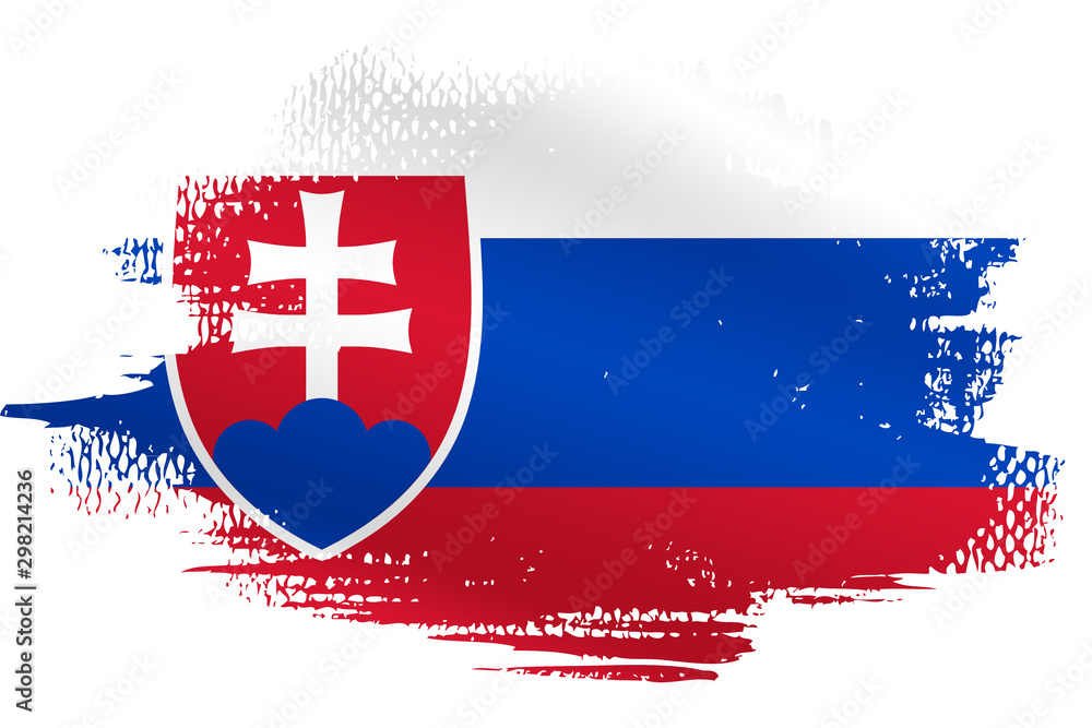 Malowana flaga Słoweni na białym tle