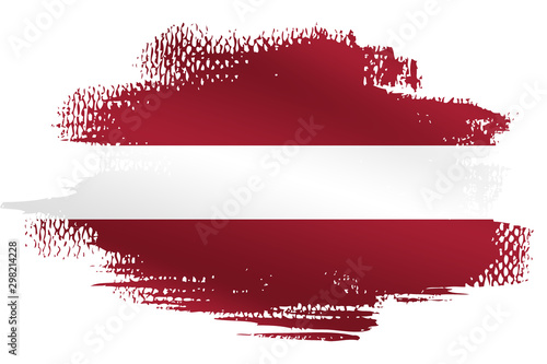 Obraz na płótnie Malowana flaga Łotwy na białym tle w salonie