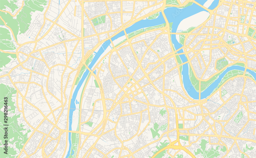 Obraz premium Printable street map of New Taipei, Taiwan