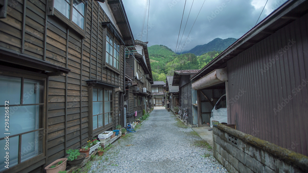 Traditional Japanese house in autumn season with the raining at Shirakawago, The world heritage. Traditional Japanese house in autumn season with the raining at Shirakawago, The world heritage.