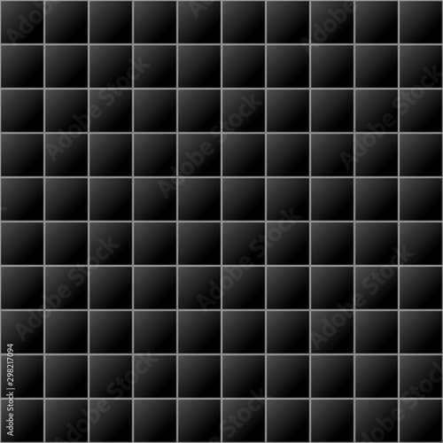 Black background with squares, vector geometric pattern