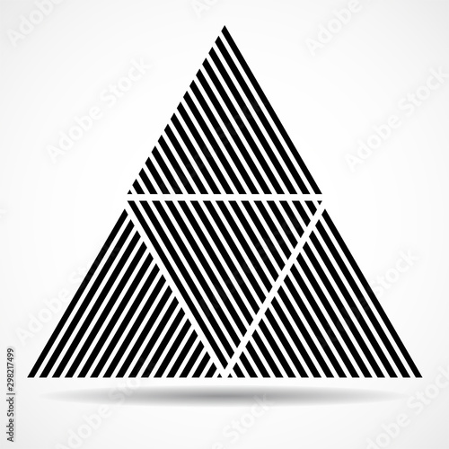 Abstract triangles of lines, geometric shapes. Vector design elements