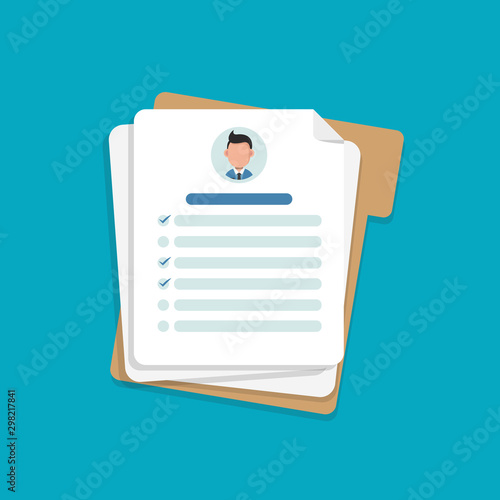 Profile,Document design concept,flat cartoon style of user or profile 