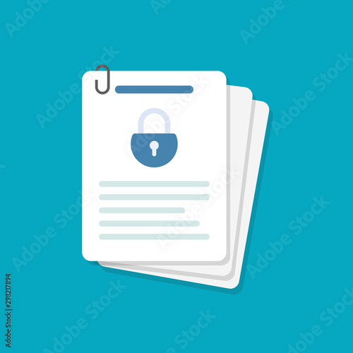 Document protection concept, confidential information and privacy idea