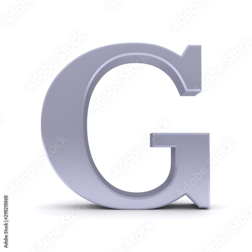 G letter silver 3d sign