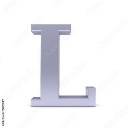 L letter silver 3d sign