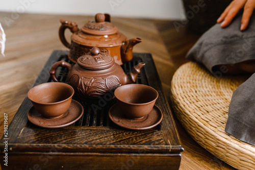 china tea ceremony. tea cup and teapot