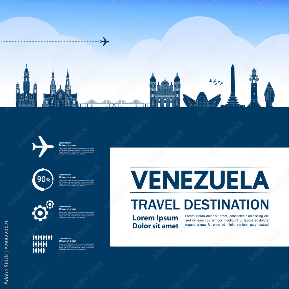 Venezuela travel destination grand vector illustration.