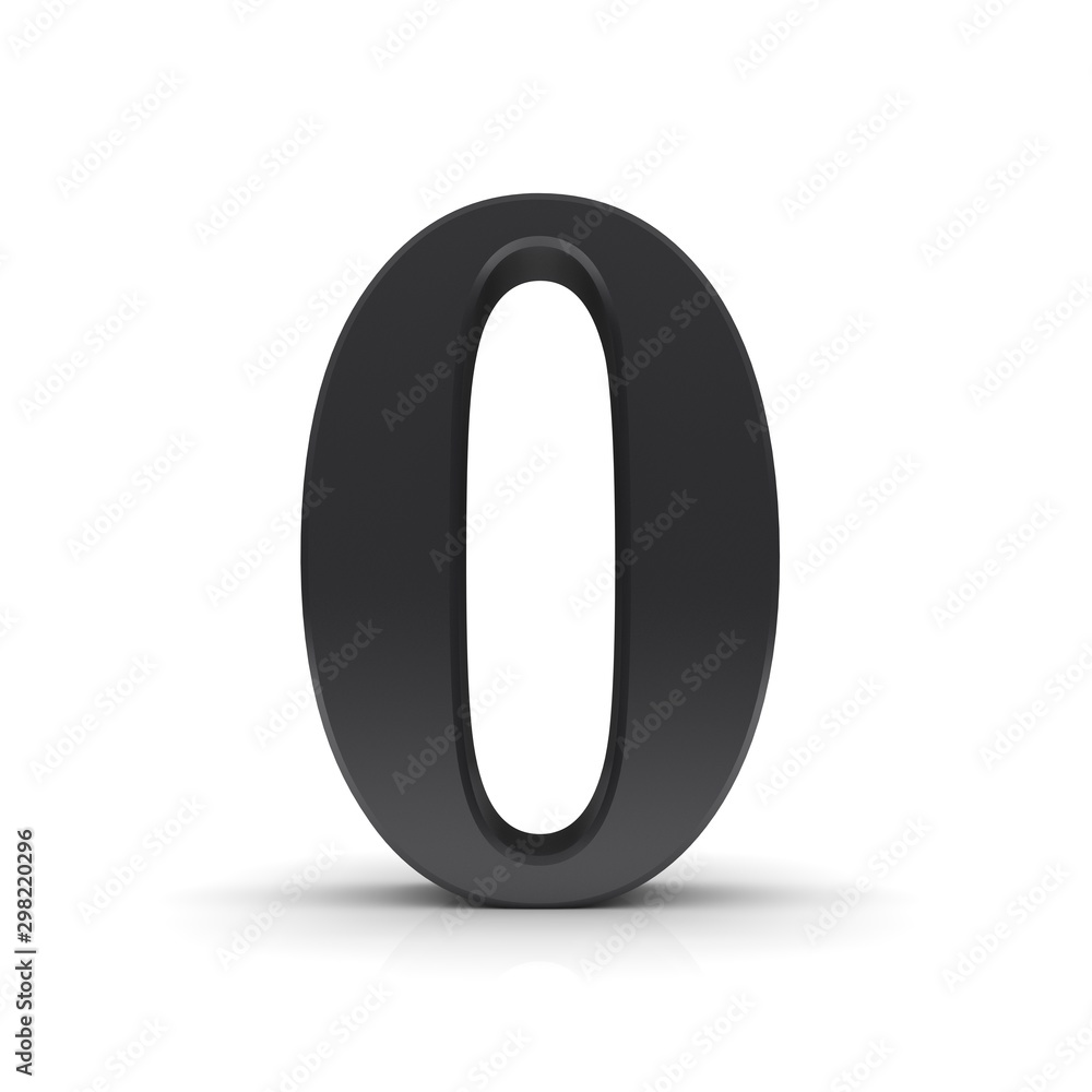 0 number zero black sign 3d rendering font isolated on white background 0 number zero black sign 3d rendering font isolated on white background