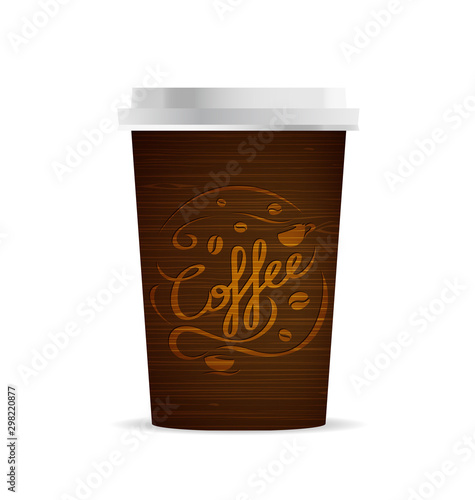 Vector coffee cup template with coffee and coffee cups for your design