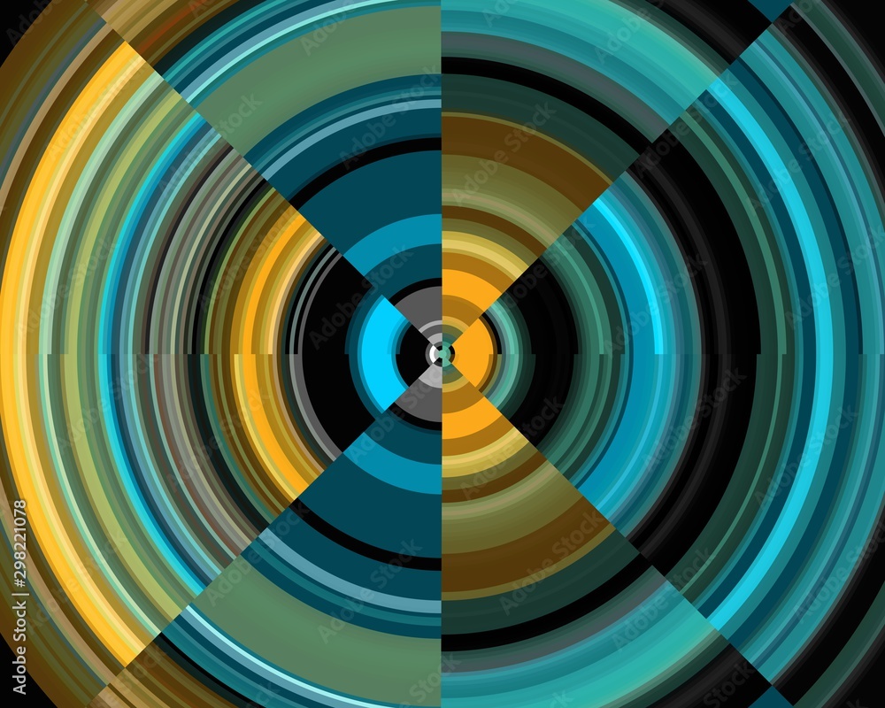 Abstract background with circles, blue gold background Abstract background with circles, blue gold background
