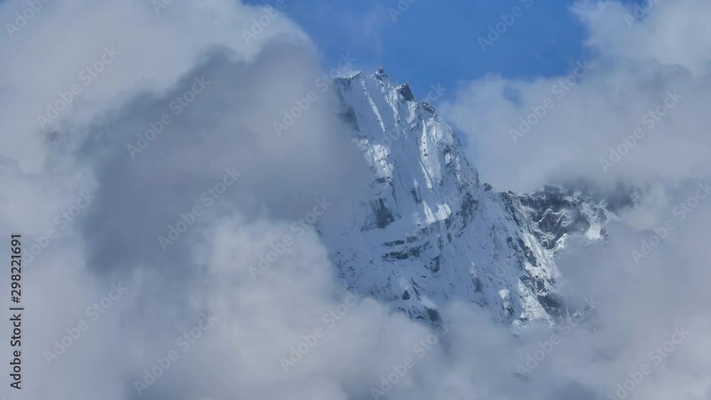 Time lapse of the majestic landscape at Ama Dablam mountain range in Nepal Time lapse of the majestic landscape at Ama Dablam mountain range in Nepal