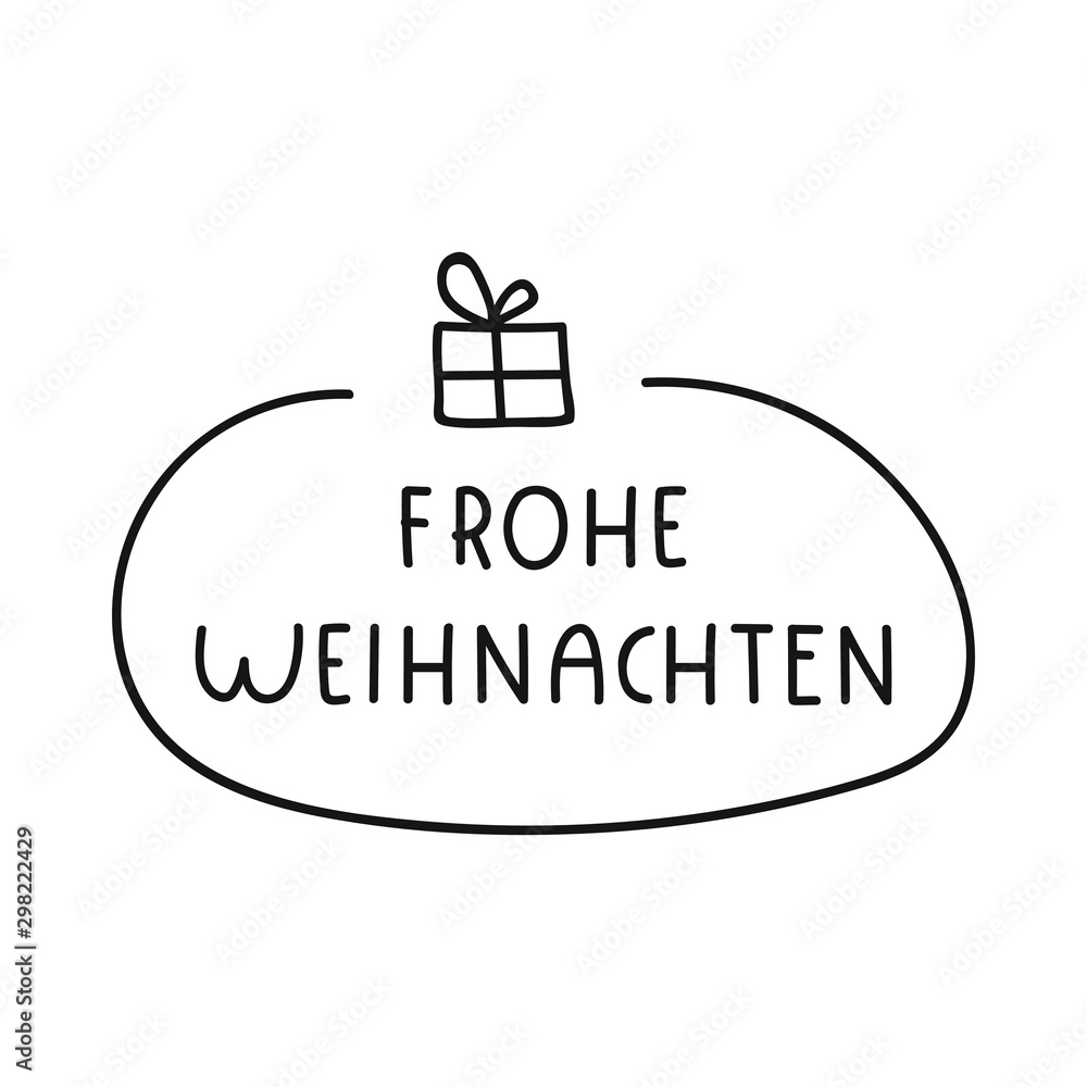 Frohe weihnachten it's merry christmas in german. Vector illustration