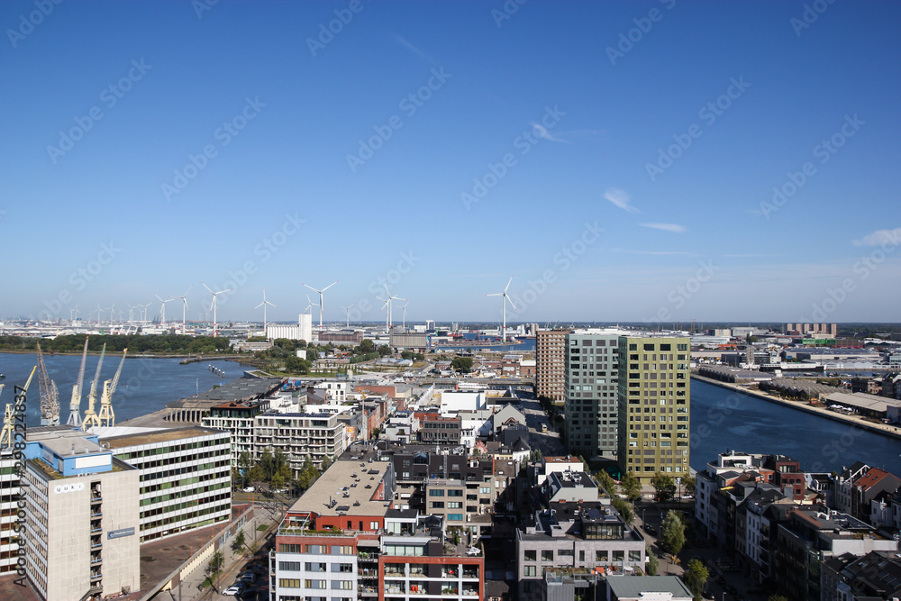 Naklejka premium View on landscape city from Antwerp Arts Museum