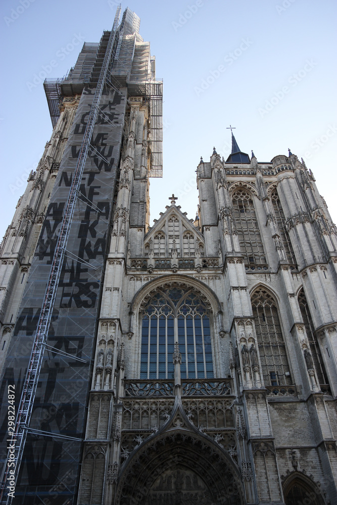 Cathedral of Our Lady Anwerp, Brussels being repaired