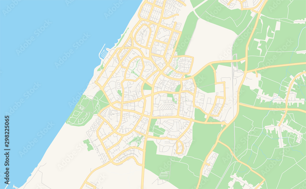 Naklejka premium Printable street map of Ashkelon, Israel