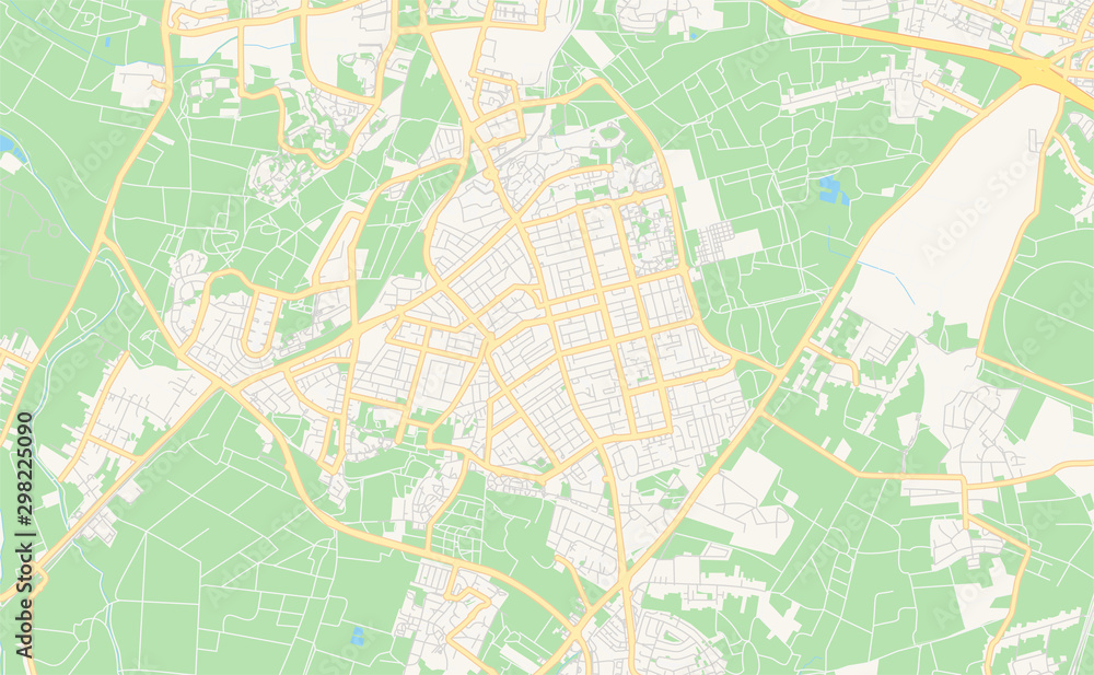 Printable street map of Rehovot, Israel