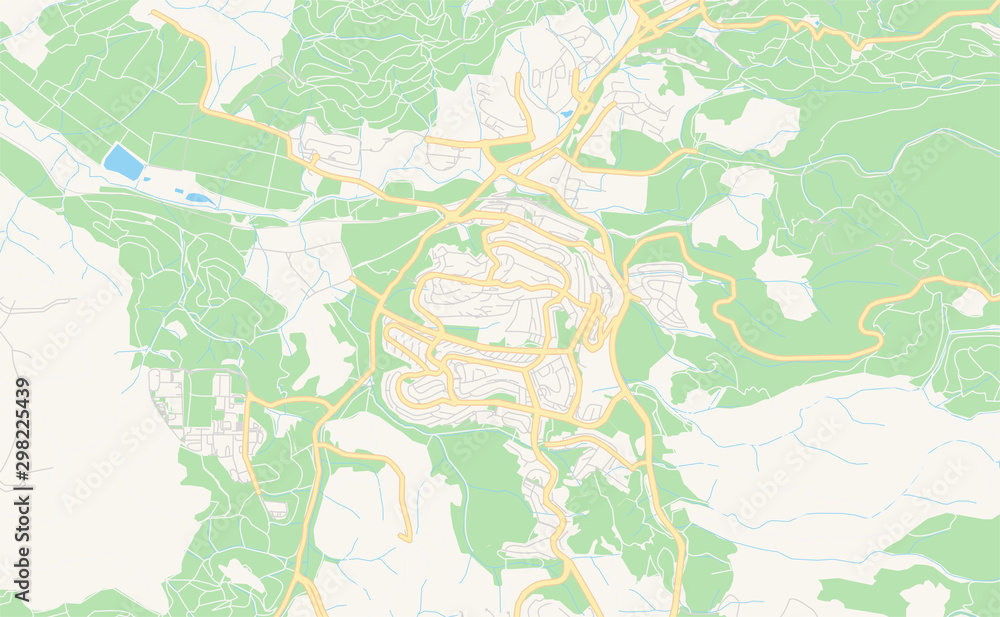 Fototapeta printable street map of Beit Shemesh, Israel #298225439