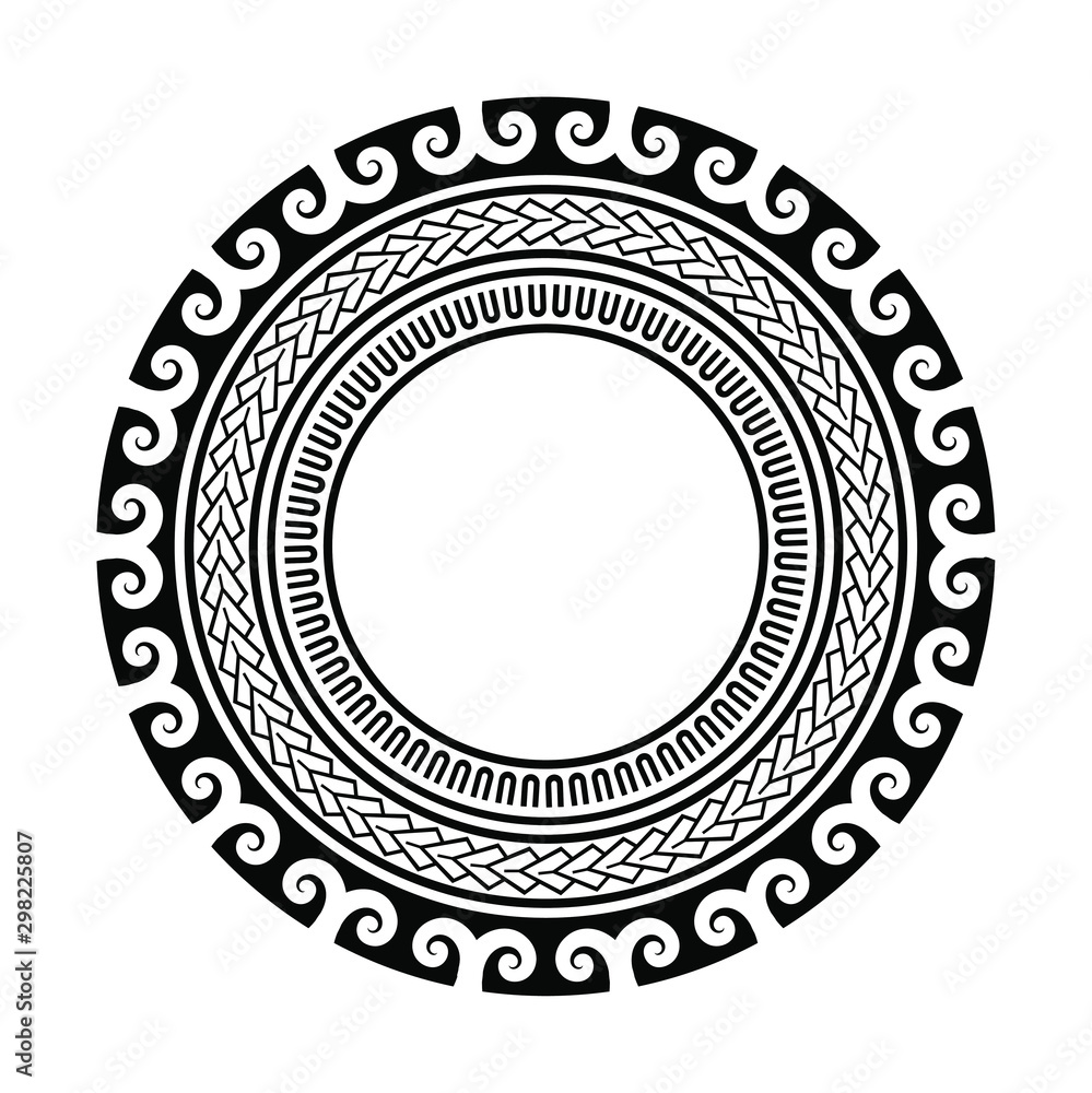 black element for creating a logo pattern, tribal tattoo circle pattern ...