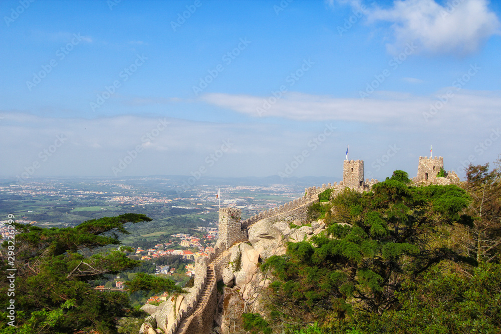 beautiful panorama of Castelo Dos Mouros, Sintra, Portugal