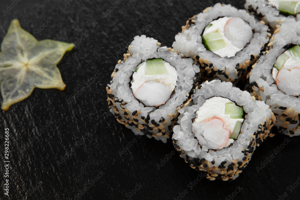 Sushi, rolls, fish dishes. Seafood delicacies Sushi, rolls, fish dishes. Seafood delicacies
