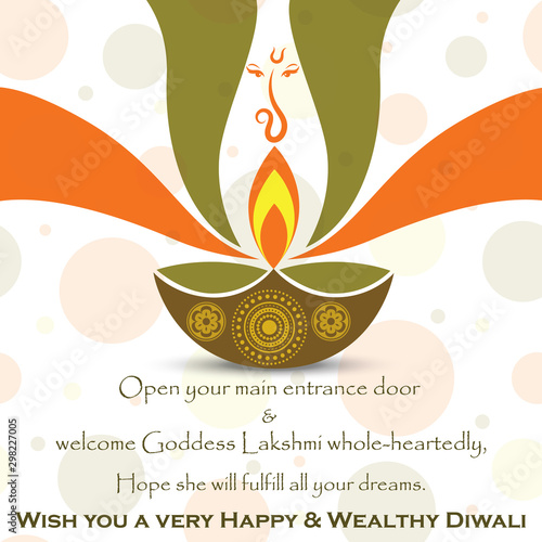 Vector Indian festival diwali greeting to wish photo