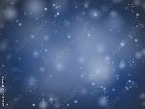 Blue abstract background with white light Christmas new year blurred beautiful shiny lights and snowflake use wallpaper backdrop and your product.