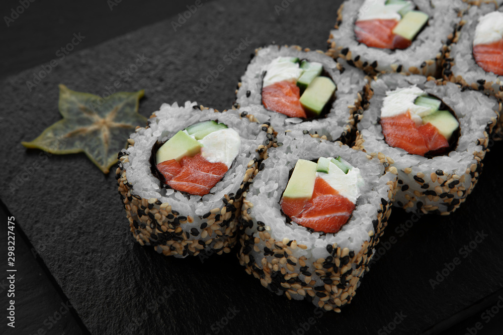 Sushi, rolls, fish dishes. Seafood delicacies Sushi, rolls, fish dishes. Seafood delicacies