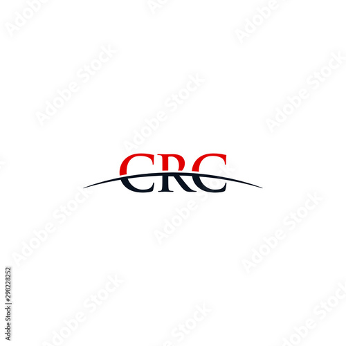 Initial letter CRC, overlapping movement swoosh horizon logo company design inspiration in red and dark blue color vector photo